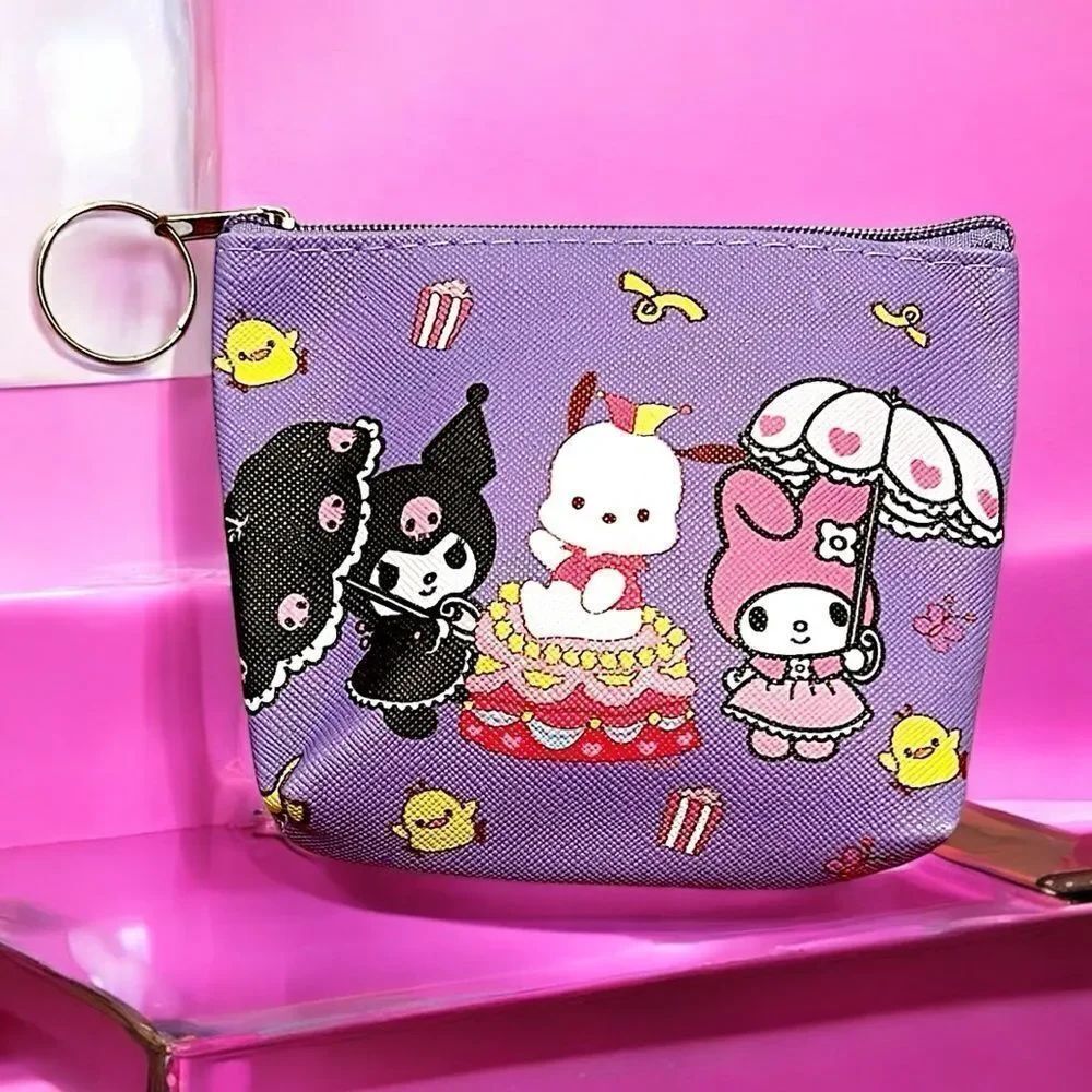 🤯5/$25🤯 Sanrio Kuromi My Melody Pochacco Purple Coin Purse